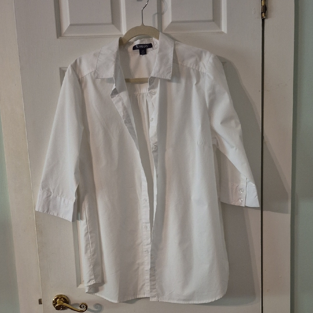 Croft & Barrow White Casual Button Down Shirt Relaxed Fit